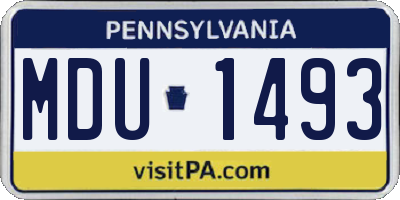 PA license plate MDU1493