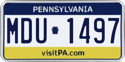 PA license plate MDU1497