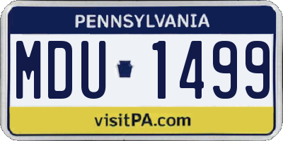 PA license plate MDU1499