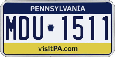 PA license plate MDU1511