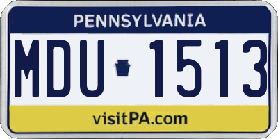 PA license plate MDU1513