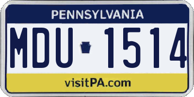 PA license plate MDU1514