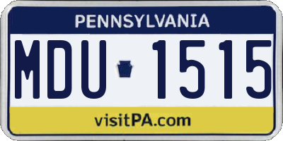 PA license plate MDU1515