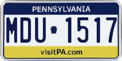PA license plate MDU1517