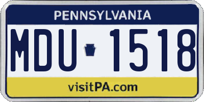 PA license plate MDU1518