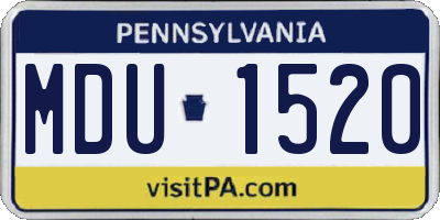 PA license plate MDU1520