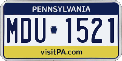 PA license plate MDU1521