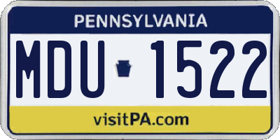 PA license plate MDU1522