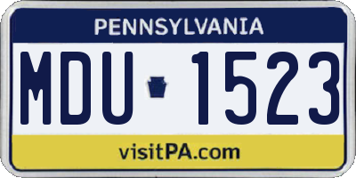 PA license plate MDU1523
