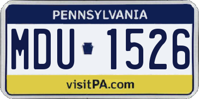 PA license plate MDU1526