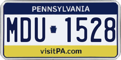 PA license plate MDU1528