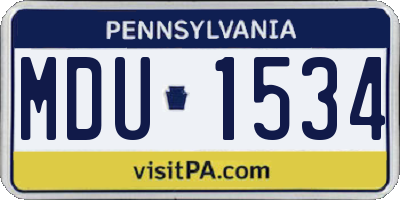 PA license plate MDU1534