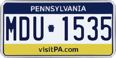 PA license plate MDU1535