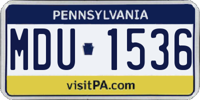 PA license plate MDU1536