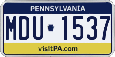 PA license plate MDU1537