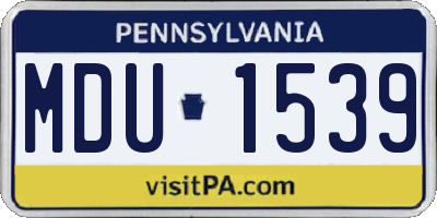 PA license plate MDU1539