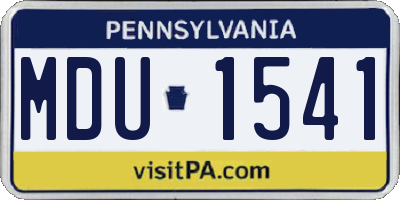 PA license plate MDU1541