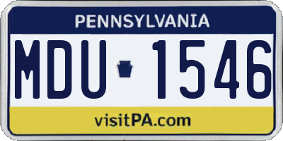 PA license plate MDU1546