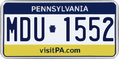 PA license plate MDU1552