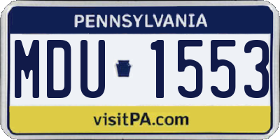 PA license plate MDU1553