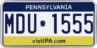 PA license plate MDU1555