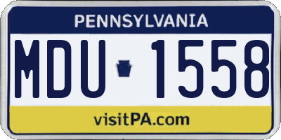 PA license plate MDU1558
