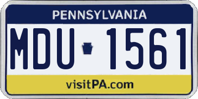 PA license plate MDU1561