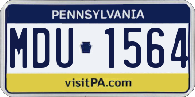 PA license plate MDU1564