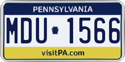 PA license plate MDU1566