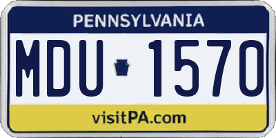 PA license plate MDU1570