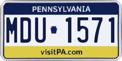 PA license plate MDU1571