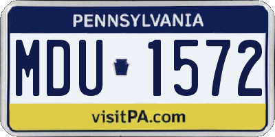 PA license plate MDU1572