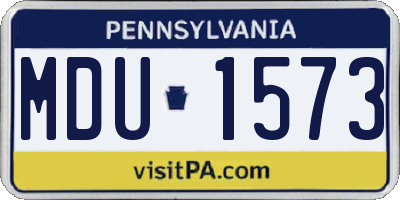 PA license plate MDU1573