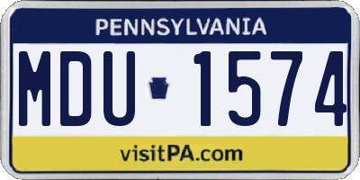 PA license plate MDU1574