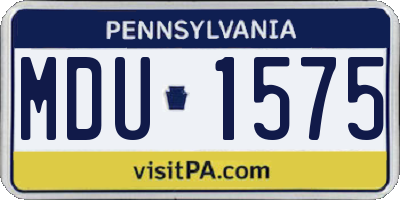 PA license plate MDU1575