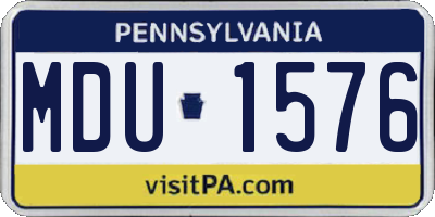 PA license plate MDU1576