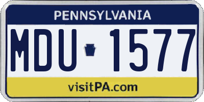 PA license plate MDU1577