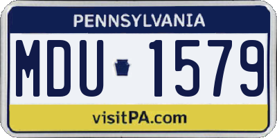 PA license plate MDU1579
