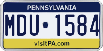 PA license plate MDU1584
