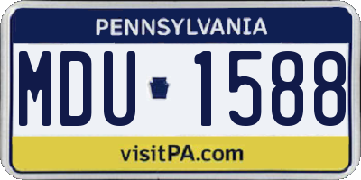 PA license plate MDU1588