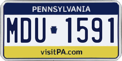 PA license plate MDU1591