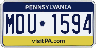 PA license plate MDU1594
