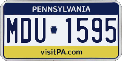 PA license plate MDU1595