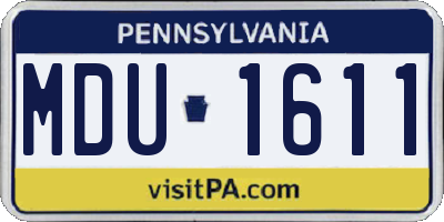 PA license plate MDU1611