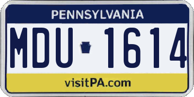 PA license plate MDU1614