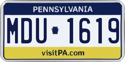 PA license plate MDU1619
