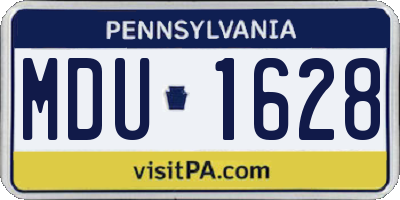 PA license plate MDU1628