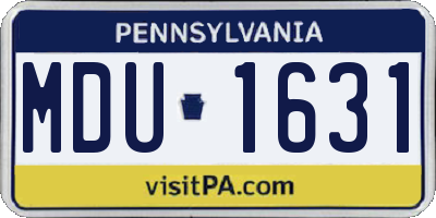 PA license plate MDU1631