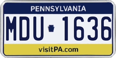 PA license plate MDU1636