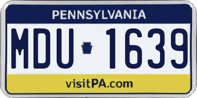 PA license plate MDU1639